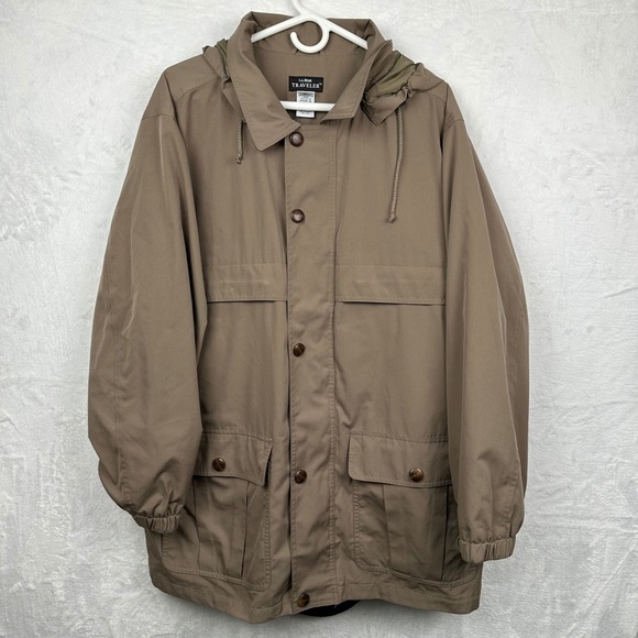 L.L. Bean Other - VTG L.L.Bean Traveler Jacket Mens M Brown 3-in-1 Fleece Long Lined Hooded Parka